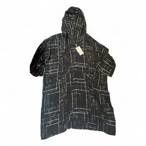 NWT Pete & Greta x Johnny Was Houston Silk Tunic Hoodie – Black & White (XL)